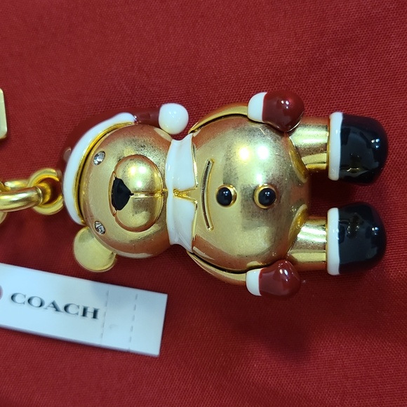 Coach 3D Santa Bear Bag Charm - Picture 2 of 5